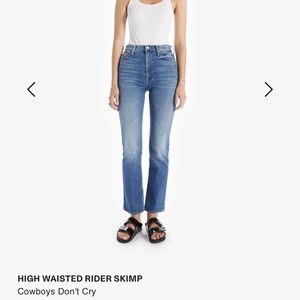 Mother Denim High Waisted Rider Skimp Jeans in Cowboys Don’t Cry, size 27